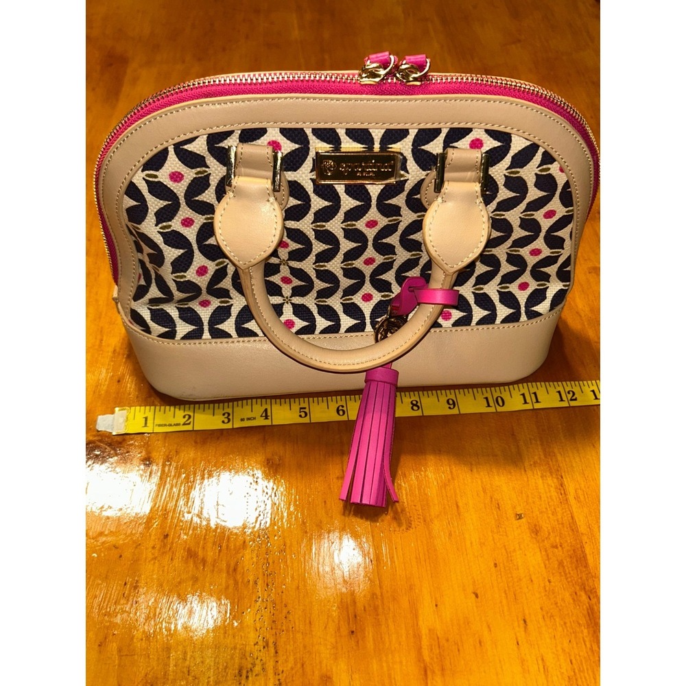 Spartina 449 Daufuskie Island Canvas Leather‎ Dome Satchel Handbag Nautical - Picture 3 of 16